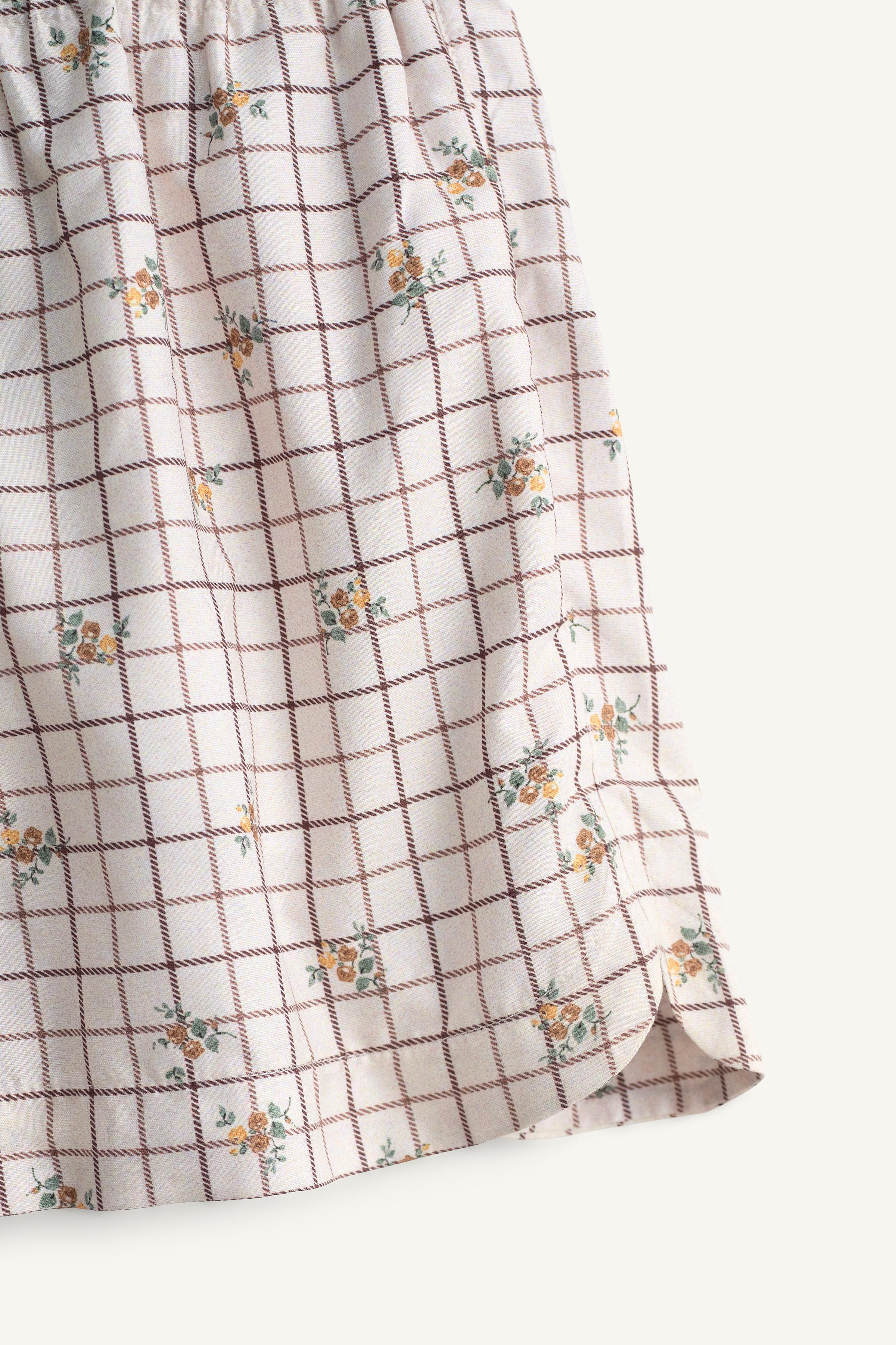 SHORT DE BAIN À CARREAUX ET FLEURS ÉDITION LIMITÉE